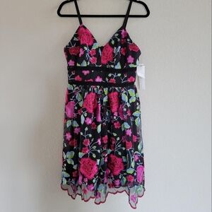 Nicole by Nicole Miller Pink and Green Sundress for Wedding Guest